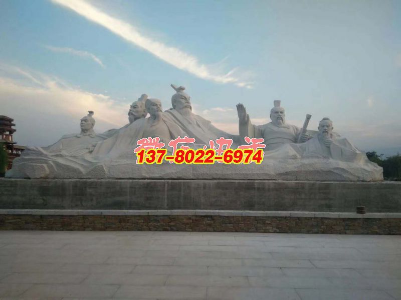 漢白玉大型景觀人物雕塑項(xiàng)目—陜西寶雞 水城·三國(guó)小鎮(zhèn)人物群雕